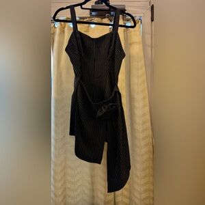 Elegant Black Striped Romper